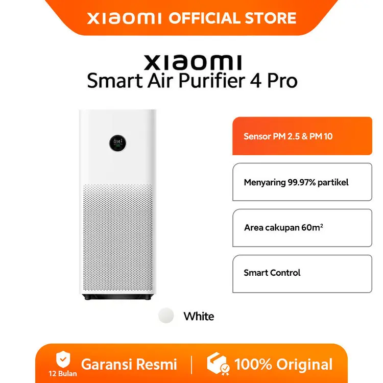 Xiaomi Smart Air Purifier 4 Pro | Layar OLED | 3-in-1 | Filter Kontrol Cerdas Menghilangkan Bau | Penjernih udara [ Official Store ]