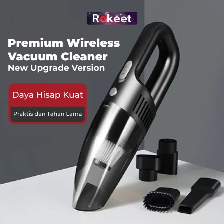Rokeet Wireless Vacuum Cleaner Penyedot Debu Kuat 7000PA Portable Mini Penghisap Debu Tanpa Kabel Rechargeable