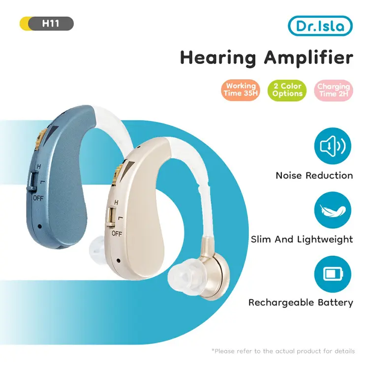 Dr.isla Alat Bantu Dengar Orang Tua/Isi ulang / fungsi ganda frekuensi tinggi dan rendah / empat tingkat volume H11