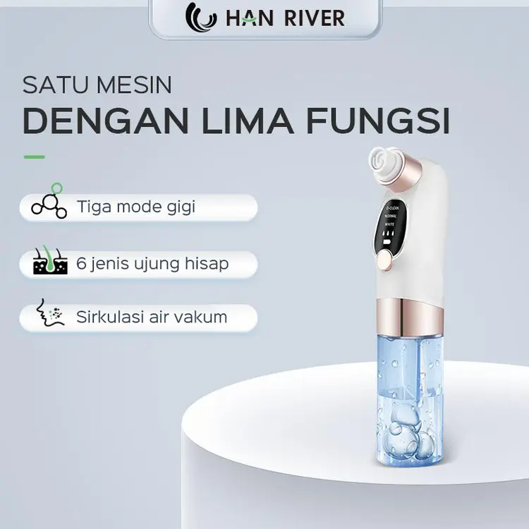 [COD] HAN RIVER Facial & Blackhead Remover Pro - Alat Penyedot Komedo Elektrik + Perawatan Wajah, dengan USB Charger! (Model HRMRY02WT) Garansi 1 Tahun
