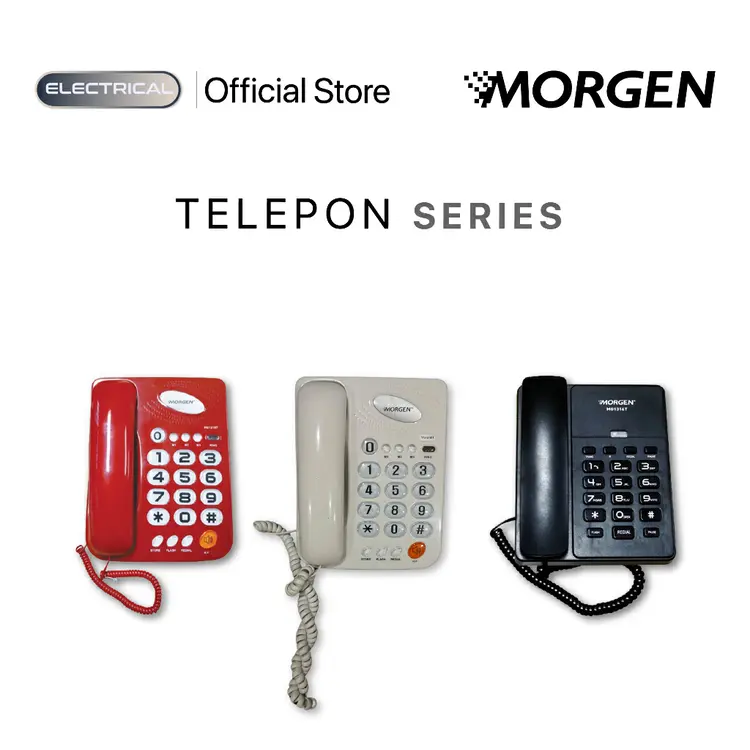 [ PROMO SPECIAL SALE ] Morgen Telepon Series - Telepon Kabel Rumah Kantor Hotel Fitur Trans Flash Redial Pause