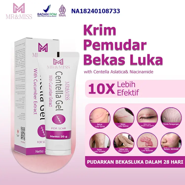 MR&MISS Salep penghilang bekas luka Penghilang bekas luka hitam koreng Mengatasi Bekas Luka Menghitam, Stretch mark ,Kulit Kusam, Warna kulit Tidak Merata