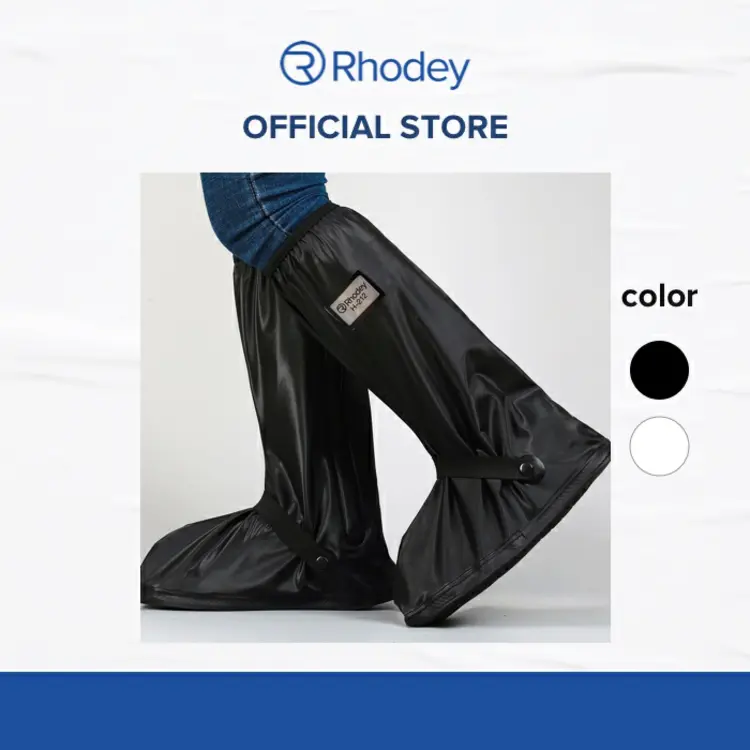 Rhodey Rain Cover Hujan Sepatu dengan Reflektor Cahaya - Black