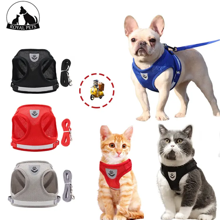 ROYAL PET PARADISE Kucing Rompi Harness + Tali Tuntun Kalung Kucing |Tali Pengikat Reflektif Harness Aksesoris Hewan Peliharaan