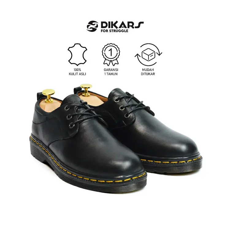 DIKARS - Alphadoc G.2 Hitam Sepatu Formal Pria Wanita Derby Low Boots Original Kulit Asli