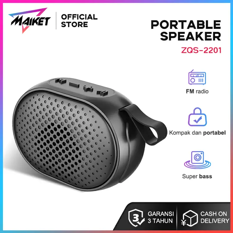 MAIKET Speaker Bluetooth Mini ZQS2201 Musik Box Bluetooth Full Bass Portable Wireless Subwoofer 