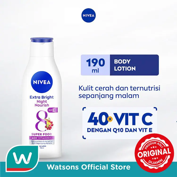 Nivea Body Lotion Extra Bright Night Nourish 190mL