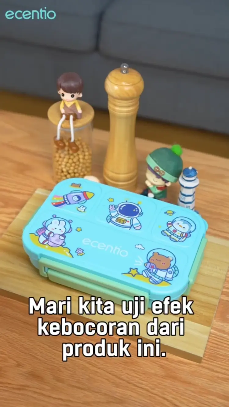 ecentio lunch box anak anak 1000ml 4 Skat Kotak Makan Kotak Tempat Maka BPA FREE