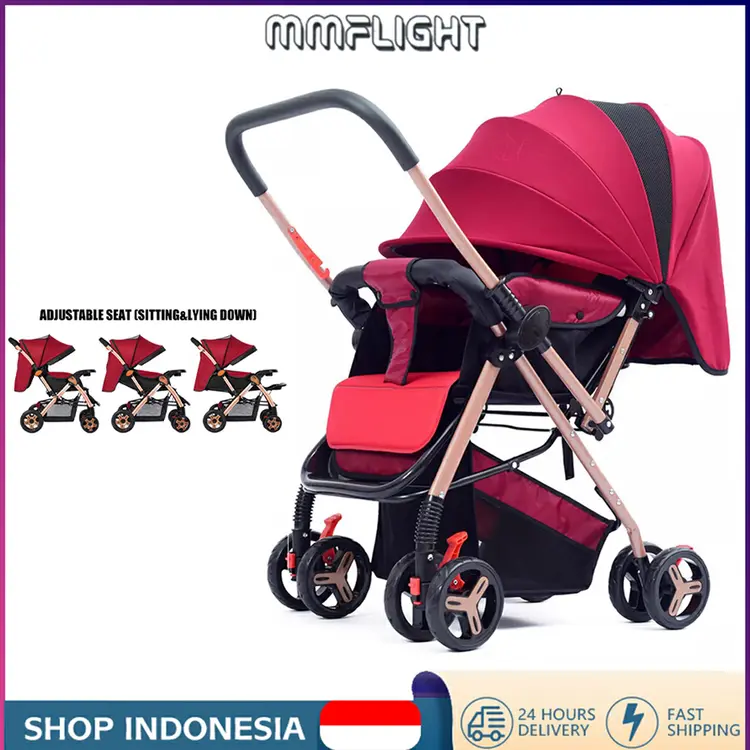 Mmflight Stroller Bayi Lipat Travelling Kereta Dorong Bayi Stroller Baby Newborn 0-3 Tahun