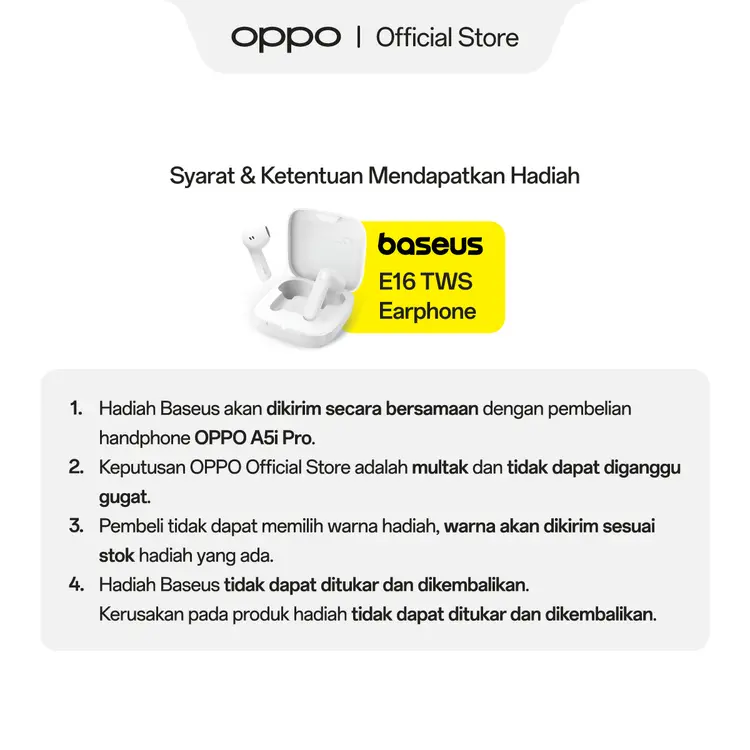 [NEW! ONLINE EXCLUSIVE EDITION] OPPO A5i Pro 8/128GB [Military-Grade Shock Resistance, 6000mAh Battery, 45W SUPERVOOC]