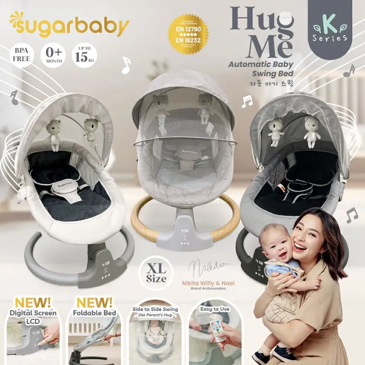 Sugarbaby HUG ME K-SERIES Automatic Baby Swing Bed/ Ayunan Bayi / folded swing bed