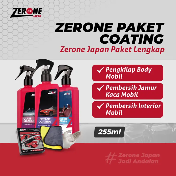 Zerone Japan 1 Paket Kit Pengkilap Body Mobil Motor Nano Coating Body Mobil Pembersih Interior Pembersih Jamur Kaca Mobil