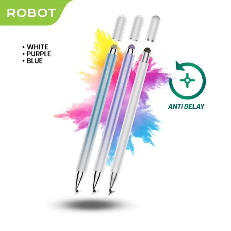 ROBOT Stylus Pen RSP01 Universal 2 in 1 Capacitive No Delay for Mobile Tablet PC - Garansi 1 Tahun