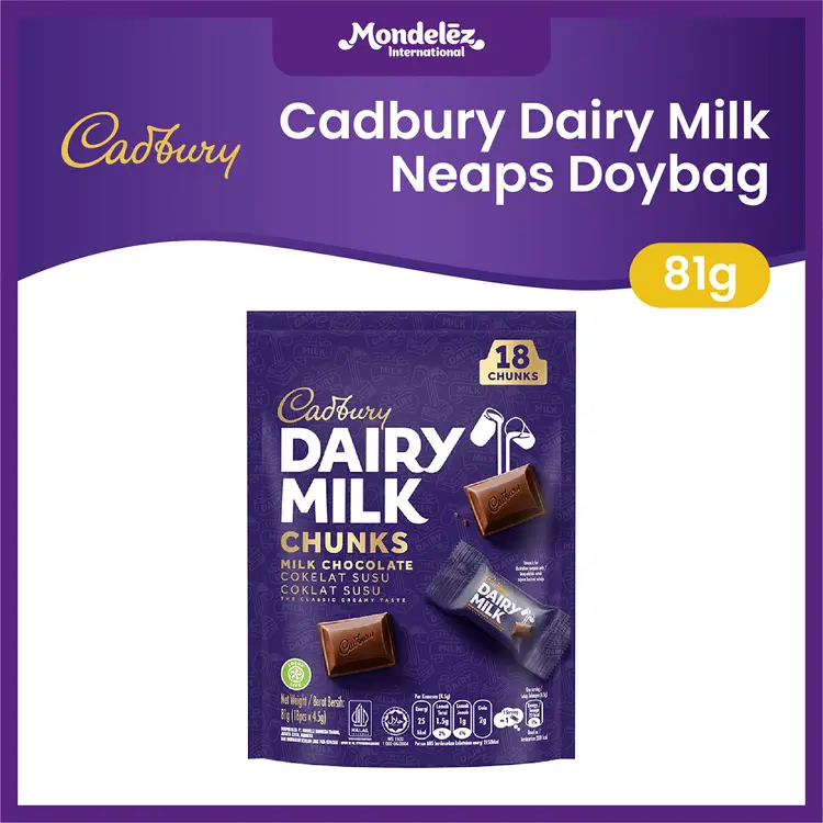 Cadbury Dairy Milk Neaps Doybag 18x81gr