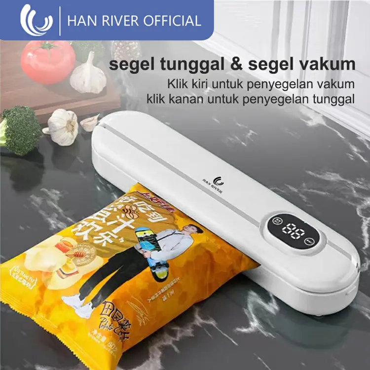 HAN RIVER Vacum Sealler Makanan /Mesin Pengemas Fresh Makanan Alat Vakum（Free 20 Kantong Vakum)