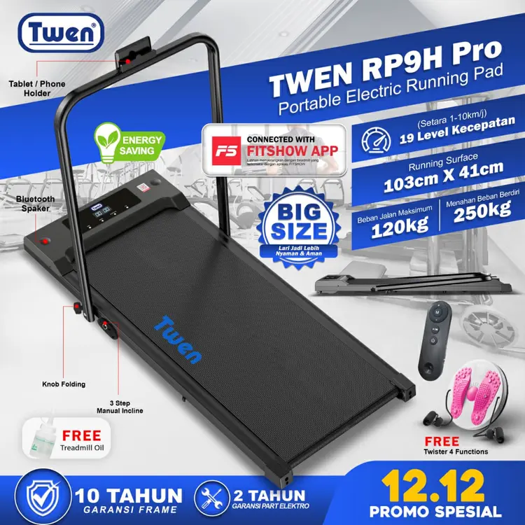 TWEN RP7s new RP7sH new ISmart Plus RP8H+ RP8H Pro RP9H Pro Treadmill Listrik Treadmill Portable Treadmill Walking Pad Treadmill Running Pad Treadmill Multifungsi Treadmill Lipat Alat Olahraga