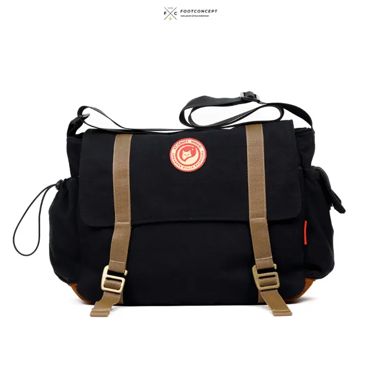 FOOTCONCEPT Tas Selempang Kanvas Unisex Pria Wanita Kerja Laptop Kuliah Vellosling Series