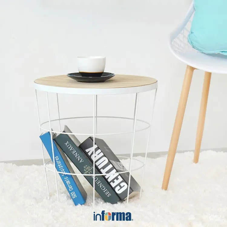 Informa Toby Meja Tamu Dengan Penyimpanan - Putih Coffee Table Meja Ruang Tamu Serbaguna Meja Sofa Furniture Rumah Aesthetic
