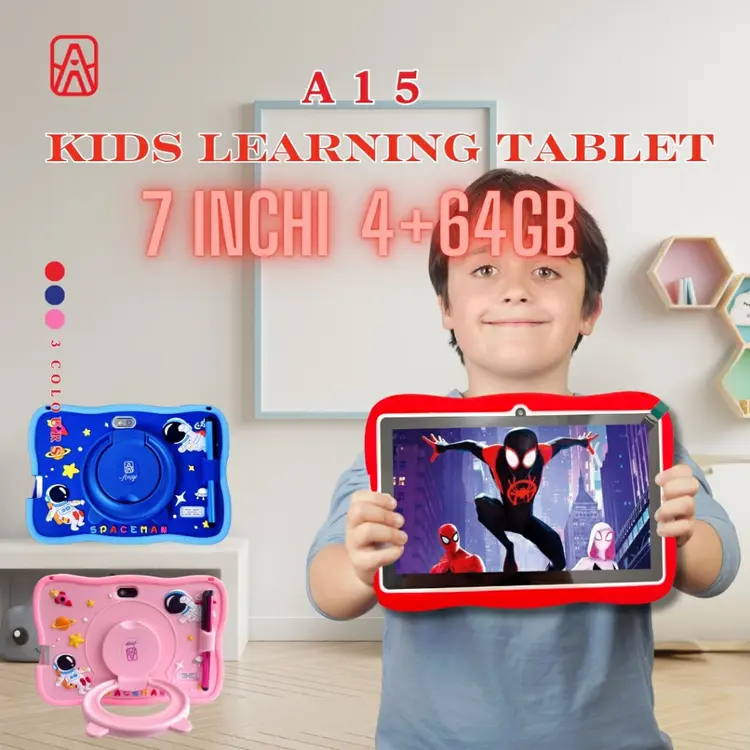 AMIYO Tablet Edukasi Anak A15 7inchi IPS Screen 3200 MaH Wifi/Hotspot Only Tablet Belajar Android 13