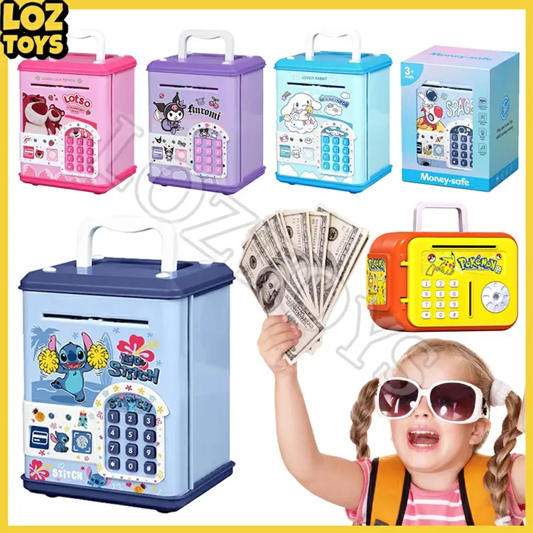 LOZTOYS Buka Kunci Sidik Jari Kata Sandi Bank Piggy Toys / Mainan Celengan Elektrik / Mainan Tabungan Otomatis / Hadiah Edukasi Anak