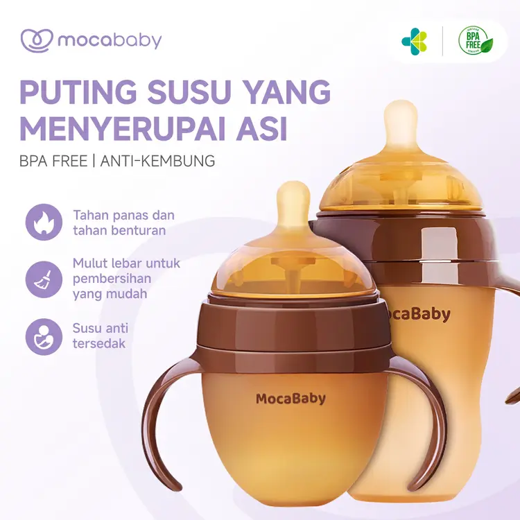 Mocababy Dot Bayi Botol Silikon Piko Bello Nano Botol Susu Bayi Dengan Sedotan Feeding Bottle Natural Nursing Bottle Dengan Handle