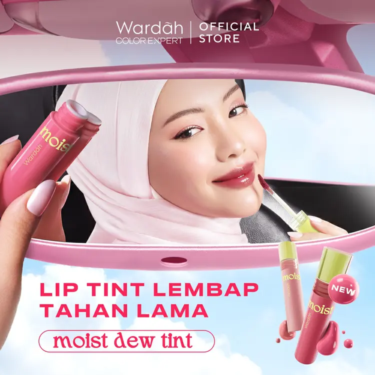 [LIP TINT ANTI PANAS DALAM] WARDAH Moist Dew Tint 3 g - With Oatmilk+Pentavitin - Bibir Lembab - Tahan 24 Jam - Liptint Lip Stain Lipgloss Lip Matte Lipstick Lip Cream Liptin - Liptin Anak Sekolah - Glossy Longlasting Waterproof-Makeup