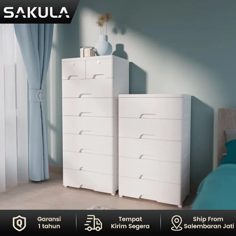Sakula Loker Plastik Lemari Plastik Lemari Pakaian Laci Plastik Kabinet Drawer Storage Cabinet [ Garansi lima tahun ]