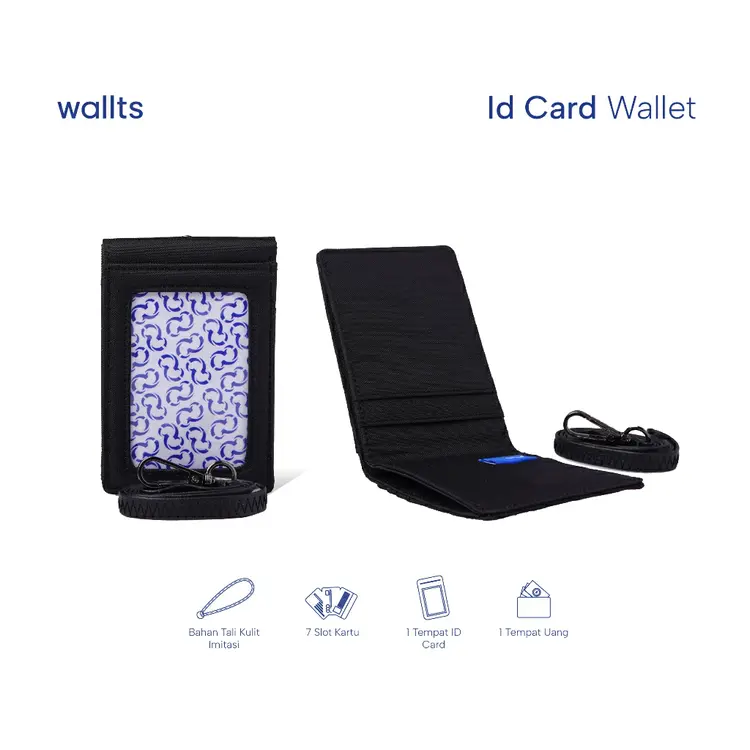 Wallts New Helen Polos - Dompet Lanyard Card Gantungan Id Card Name Tag Pria Wanita