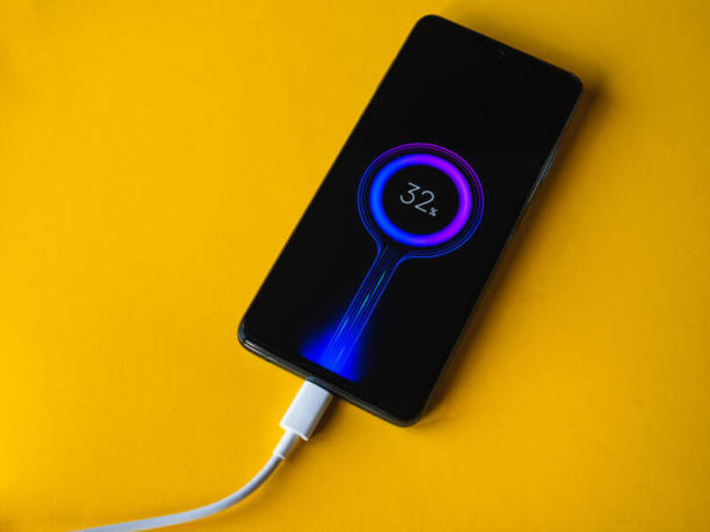 smartphone biru baru xiaomi poco x3 yang mengisi baterai 32%, yang dikembangkan oleh xiaomi inc. xiaomi adalah perusahaan elektronik tiongkok milik swasta. - charging phone potret stok, foto, &amp; gambar bebas royalti