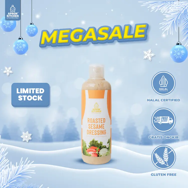 Apron Kitchen Roasted Sesame Saus Dressing Salad Wijen Sangrai Rendah Kalori, Gluten Free Kemasan 250ML