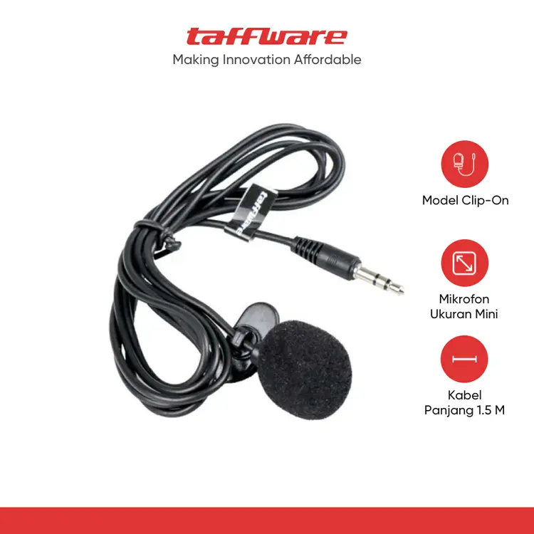 Taffware 3.5mm Microphone with Clip Smartphone Laptop Tablet - SR-503