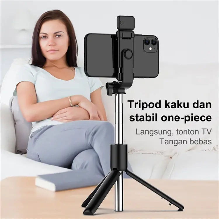 Selfie Stick Bluetooth 3in1  Tongsis Q07 Led Selfie Stick R1S