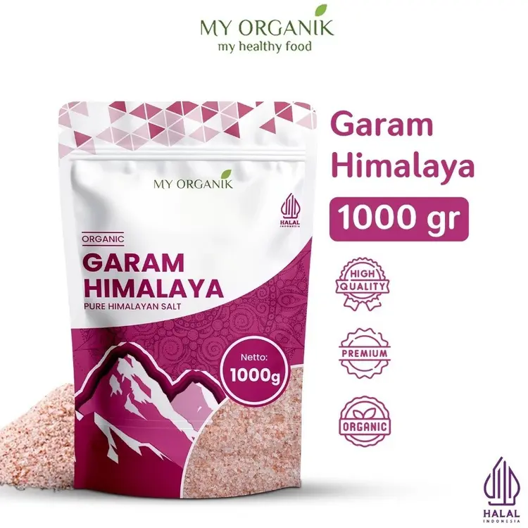 My Organik Garam Himalaya Original 1Kg Himalayan Pink Salt Tanpa Campuran Pewarna Murni 1 kilo 1000g