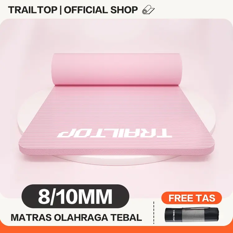 TrailTop Yoga Mat NBR Matras Olahraga Matras Yoga Anti Slip Karpet Olahraga Tebal 8/10mm
