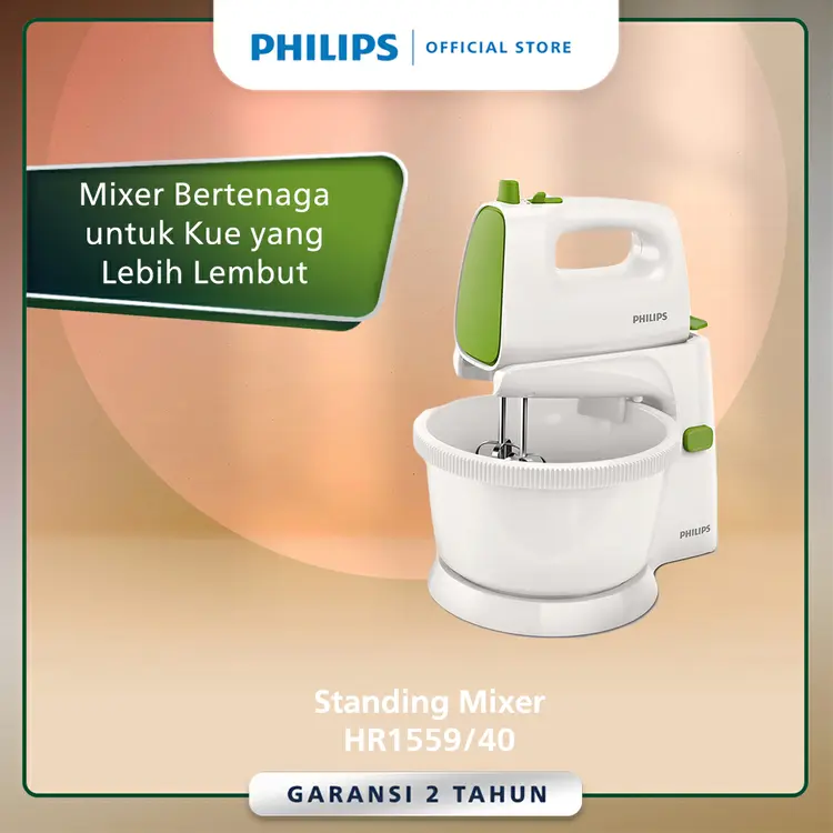 Philips Stand Mixers - Hijau - HR1559/40 - 170 Watt Mixer Philips