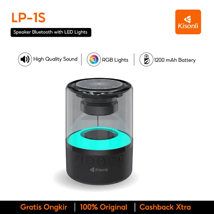 KISONLI Speaker Aktif Bluetooth LP1S Subwoofer Super Bass 1200mAh