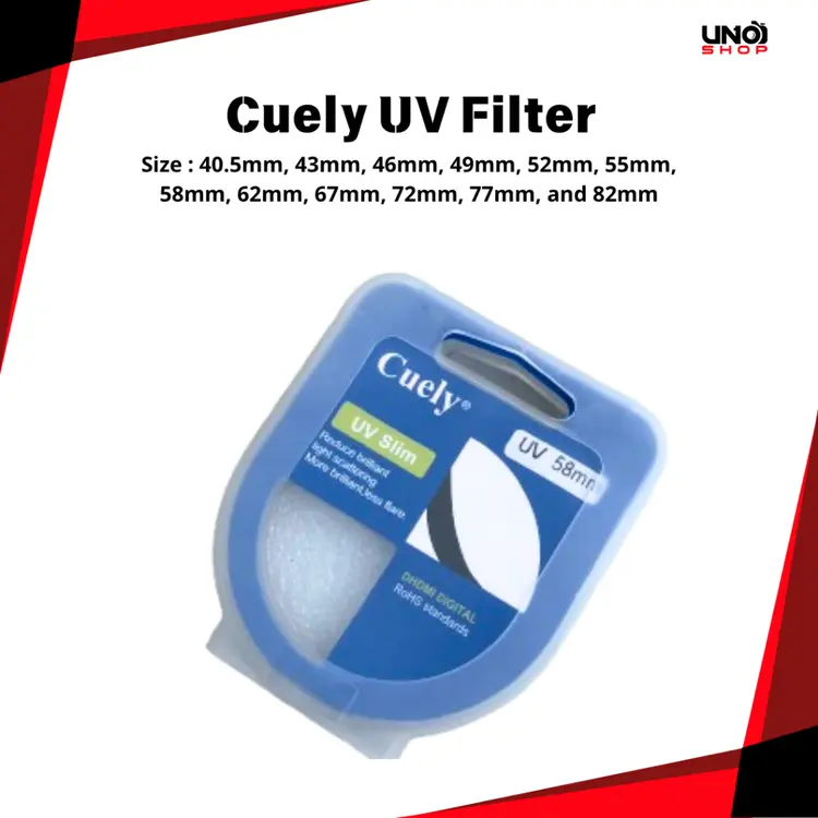 Filter UV / UV Filter Cuely Kamera DSLR Mirrorless Canon Nikon Sony Fujifilm 58mm 55mm 52mm 49mm 40.5mm