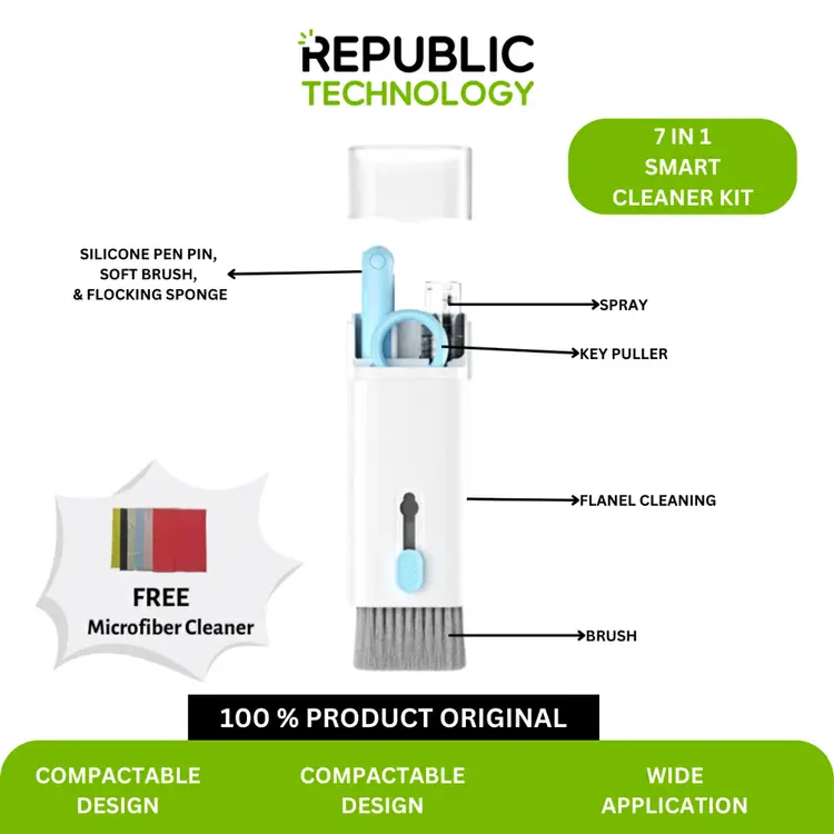 Republic Technology Pembersih Keyboard 7 in 1 Multifunction and Cleaning kit for Earbud HP