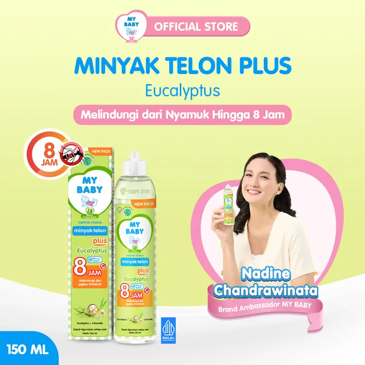 MY BABY Minyak Telon Plus [150 mL] - Minyak Bayi Anti Nyamuk 8 Jam - Exp: 08.2026