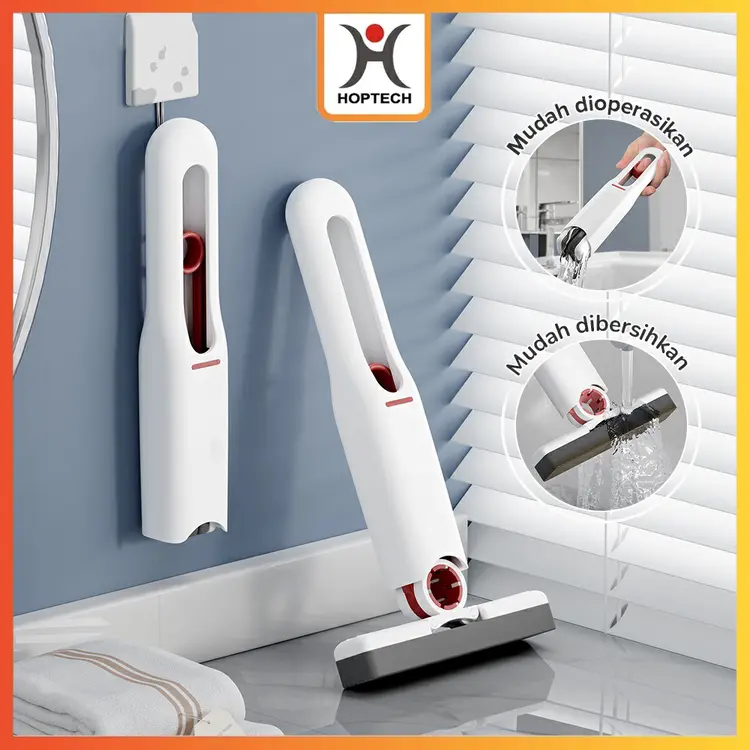 Hoptech - Mini Sponge Mop Portable, Alat Pel Multifungsi untuk Pembersih Kaca & Dapur
