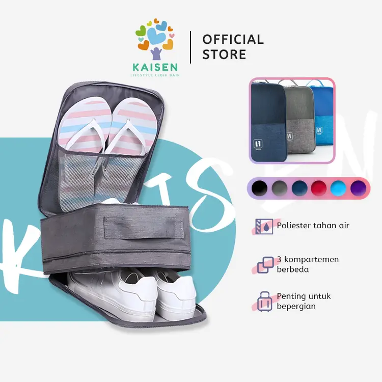 KAISEN   Korean Travel Shoes Bag / Tas Sepatu / Tas Multi/ Shoes Sandals Multipurpose Travel Bag Multi Compartment