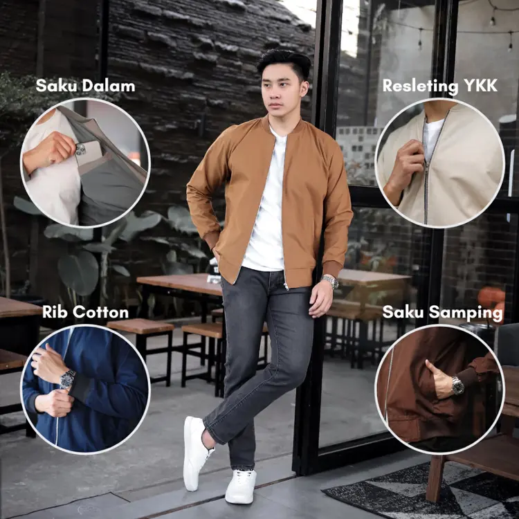 Delibra Jaket Canvas Bomber Pria
