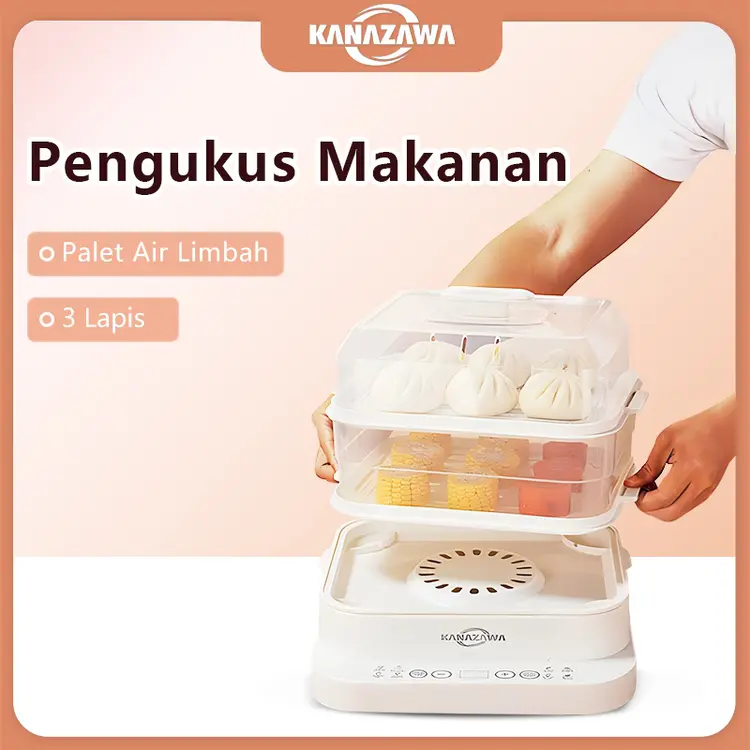 Kanazawa Electric Food Steamer 32 Liter Pengukus Listrik Steamer Alat pengukus makanan multifungsi