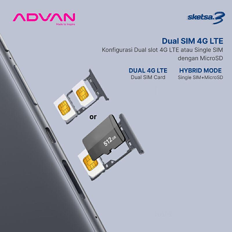 Product image [FREE KEYBOARD + PEN] ADVAN Tab Sketsa 3 | Dual Sim Card 4G LTE | Layar 10.1” HD IPS | 128GB+RAM 6GB | Tiger T606 | Android 13 | Garansi Resmi 1 Tahun 4