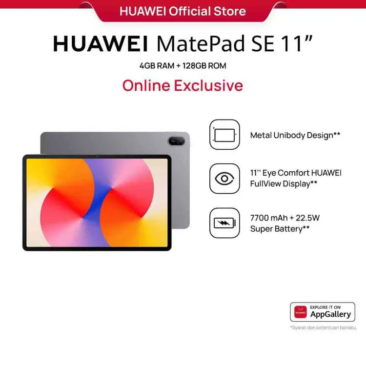 [TOP 1] HUAWEI MatePad SE 11" Tablet [4+128GB] | FHD+ Eye Comfort Display | 7700mAh | Metal Unibody