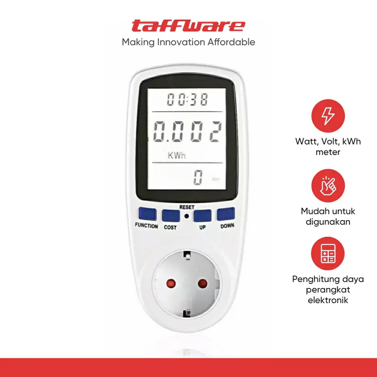 Taffware kWh Meter Pengukur Biaya Lisrik Rumah Multifungsi