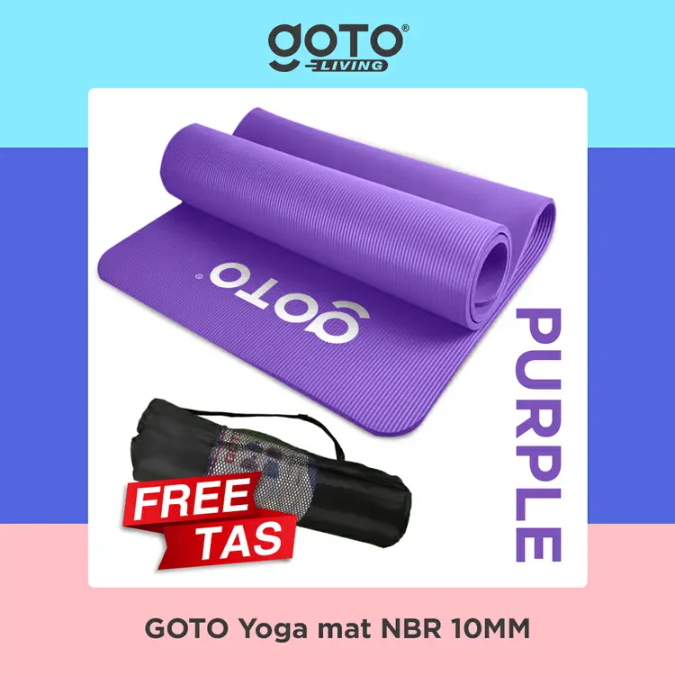 Goto NBR Yoga Mat 10mm Matras Alas Anti Slip Tebal Purple