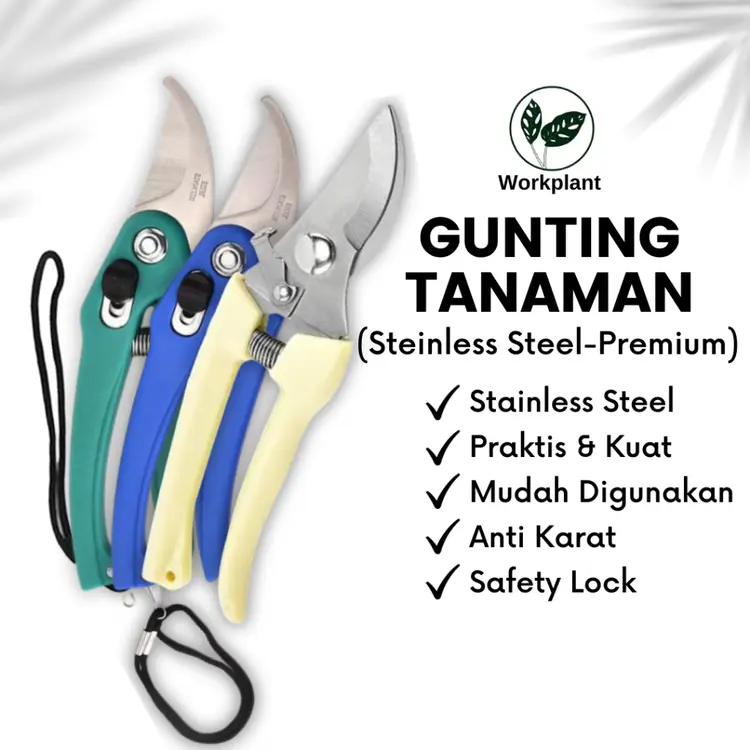 Workplant - Gunting Tanaman Stainless Steel Pemotong Dahan Akar Dan Daun Tanaman Hias