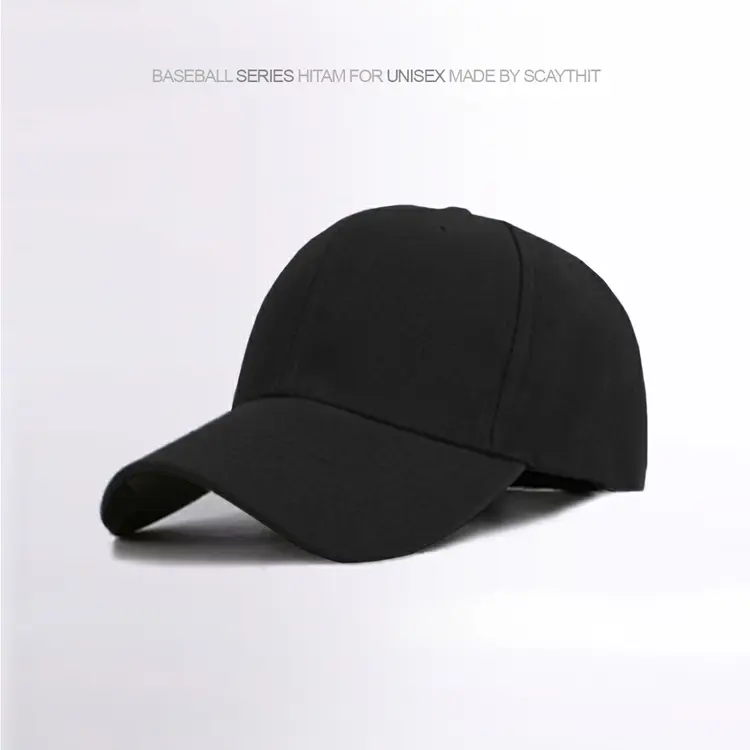 Scaythit - Topi Baseball Polos Pria Wanita Simpel Keren Hitam Unisex Baseball hat
