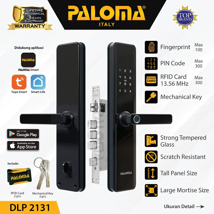 PALOMA Smart Lock Kunci Pintu Digital Door Handle Pintar Smart Home Tuya WiFi DLP 2131 2136